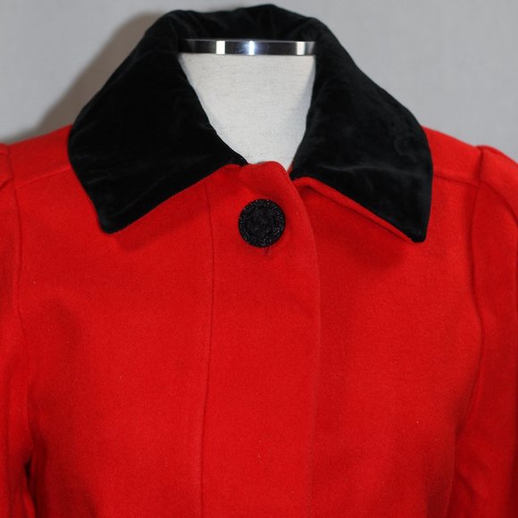 Charles Klein Red Wool Trench Coat - Picture 4 of 12